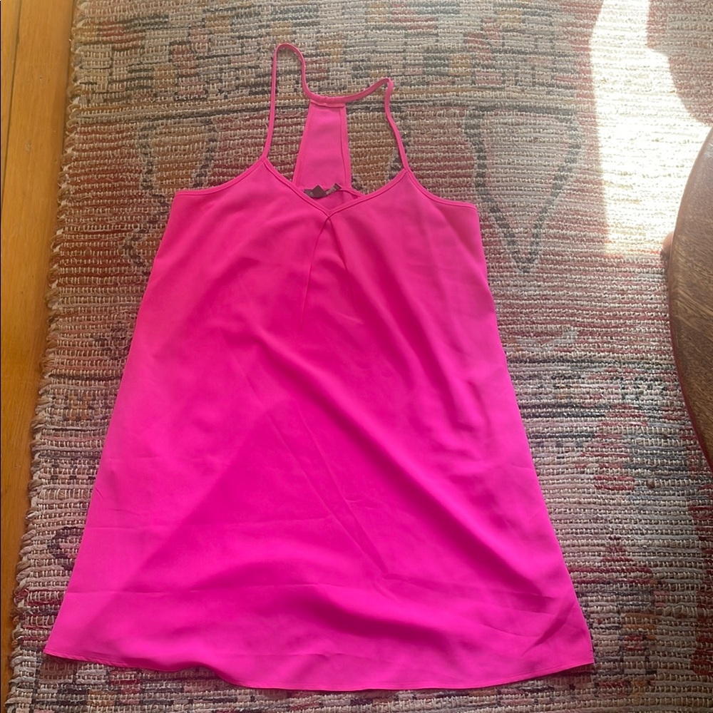 Vibrant Neon Pink Sleeveless Dress
